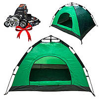 Палатка автоматическая 6-ти местная Smart Camp, (200 х 240 х 155 см) + Подарок Фонарик Bailong Police RJ-3000