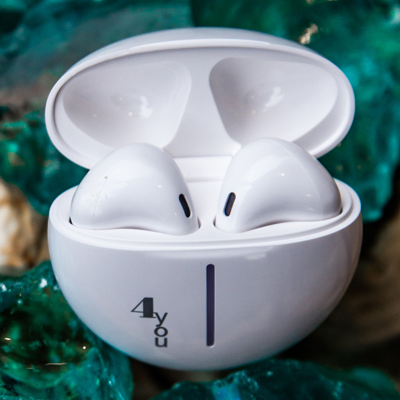 Бездротові навушники вкладиші 4you MENSA (Bluetooth 5.3) white, фото 1