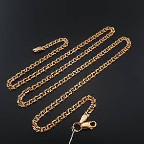 Тоненький срібний позолочений ланцюжок бісмарк. Цепочка срібло 925 з позолотою 585. Ширина 3,5 мм