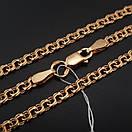 Тоненький срібний позолочений ланцюжок бісмарк. Цепочка срібло 925 з позолотою 585. Ширина 3,5 мм 45 см, фото 7