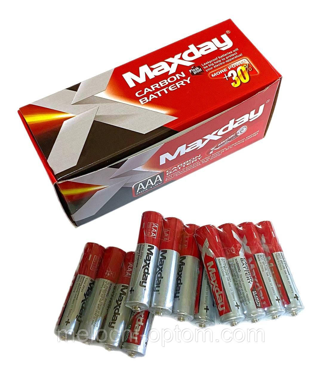 Батарейки мізинчик MAXDAY Carbon battery R03P 1,5V, AAA міні пальчик 40шт/уп