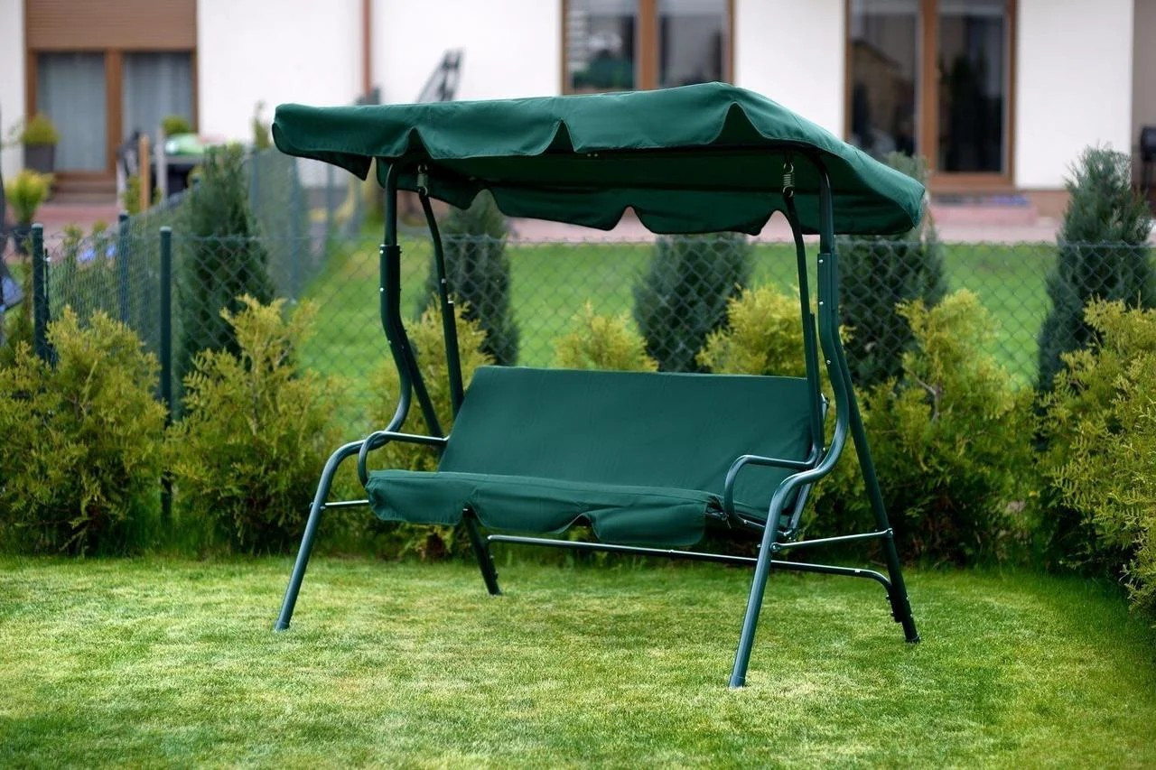 Купить Садовые Качели Трехместные до 200 кг с Навесом Bonro Relax Green ...