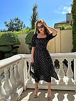 Легкое нежное Летнее платье с открытой спинкой на шнуровке Ткань: жатый софт Размер 42-46,48-52