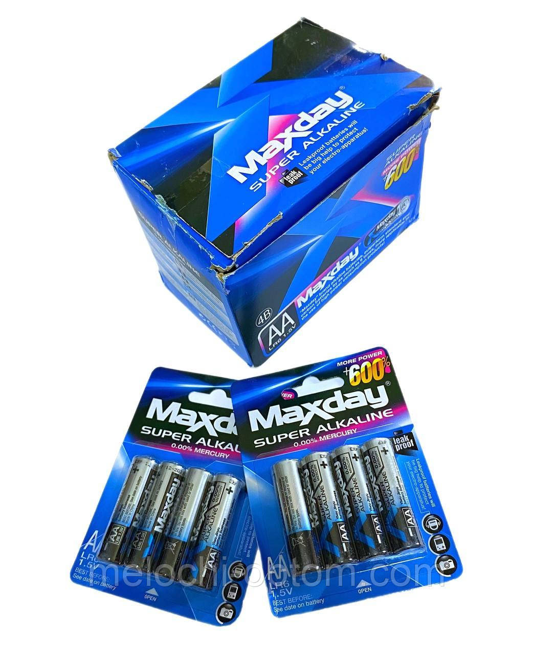 Батарейки пальчикові MAXDAY Super Alcaline LR03 1,5V, Батарейки AA 48шт/уп