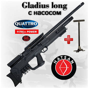 Пневматична гвинтівка Hatsan Gladius long bullpup, PCP у комплекті з насосом (Хатсан Гладіус Лонг)