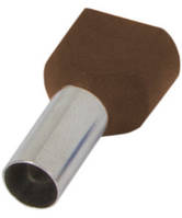 Изолированный наконечник (втулочный) TE10-14 2x10 кв.мм, коричневый