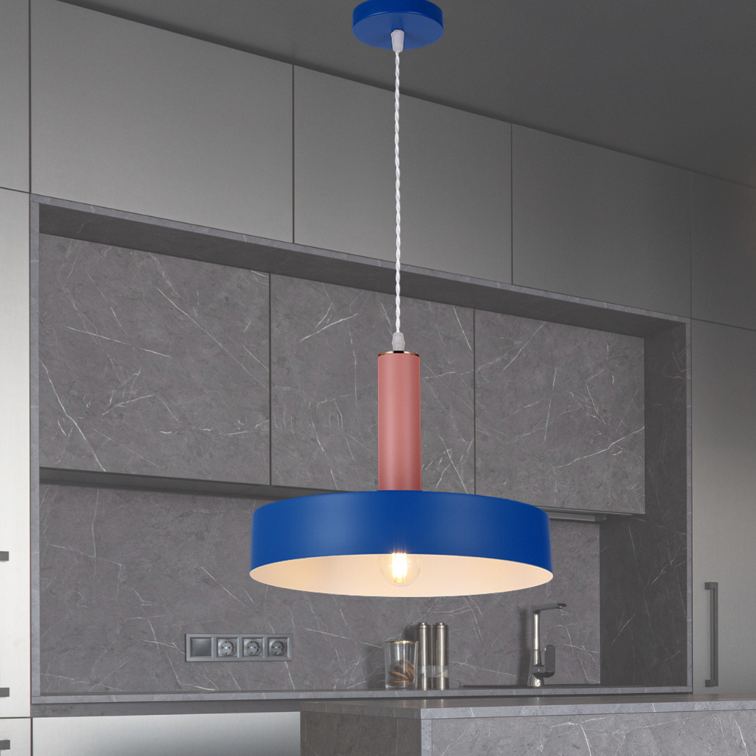 Люстра підвіс металевий в стилі Loft Levistella цоколь E27 колір Індиго 7529516 INDIGO-ROSE