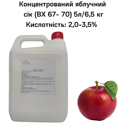 Концентрований яблучний сік (ВХ 67-70) каністра 5л/6,5 кг, фото 2