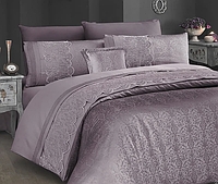 Постельные комплекты 200x200 из Турции качественное, евро постель сатин хлопок праздничное Фиолетовый