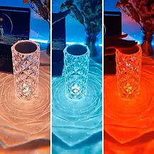 Настільна лампа нічник Crystal Table Lamp, проєкційний світильник-торшер сенсорний, фото 2