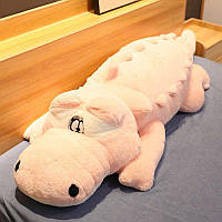 Мягкая плюшевая игрушка обнимашка Крокодил розовый 100 см