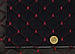 Велюр стьобаний «Ромб чорний» (прошитий червоною ниткою) на поролоні 7мм та флізеліні, ширина 135см, фото 5