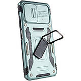 Протиударний чохол Camshield Army Ring для Xiaomi Poco X5 Pro 5G | Броньований з кільцем-підставкою Зелений / Light Green, фото 4