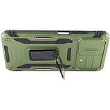 Протиударний чохол Camshield Army Ring для Xiaomi Poco X5 Pro 5G | Броньований з кільцем-підставкою Оливковий / Army Green, фото 5