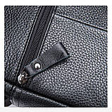 Чоловіча сумка через плече Натуральна шкіра Барсетка Чоловіча шкіряна сумка для документів планшет Чорна, фото 9