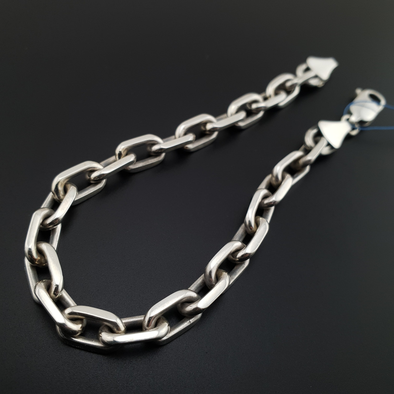 Масивний срібний браслет чоловічий якір. Браслет якірне плетіння срібло 925 24 см, фото 1