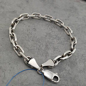 Масивний срібний браслет чоловічий якір. Браслет якірне плетіння срібло 925