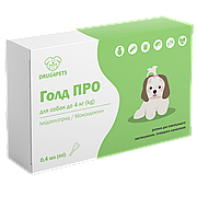 Голд ПРО краплі від глистів, бліх та кліщів для собак вагою до 4 кг, 1 піпетка