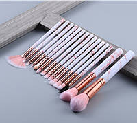 Набір пензлів для макіяжу Barva Lite pink 15 шт