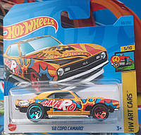 Hot Wheels 2023 HW Art Cars '68 Camaro Copo 5/10 63/250 HKH49 Шевроле Камаро Ретро Машинки колекційні Хот Вілс