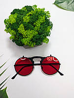 Сонцезахисні окуляри круглі, червоні, унісекс із підіймальними лінзами
