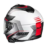 Мотошолом HJC i71 Nior сіро-біло-червоний, фото 2