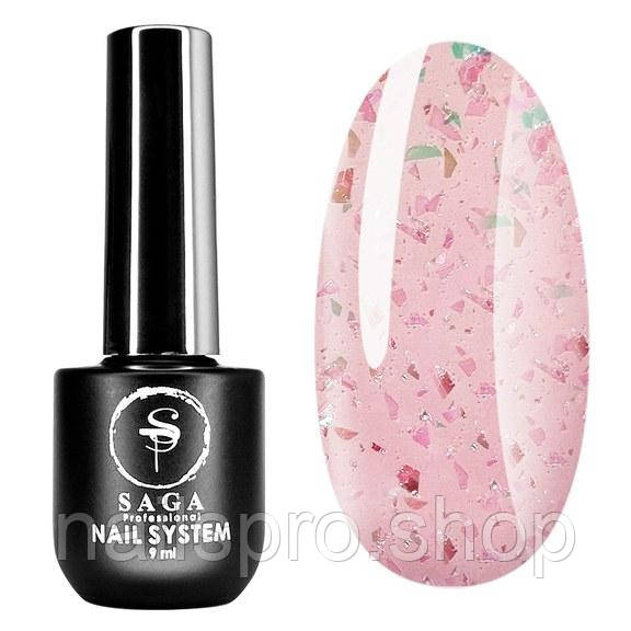 SAGA professional AGATE BASE 3 (ніжно-рожевий з ефектом битого скла), 9 мл