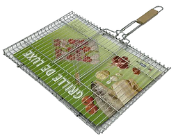 Решітка для гриля барбекю і мангала з нержавійки BIG SIZE №509 Сітка для м'яса і багаття 46*34 cm L 64 cm