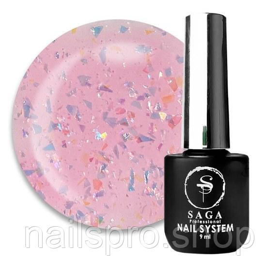 SAGA professional AGATE BASE 4 (рожево-ліловий з ефектом битого скла), 9 мл