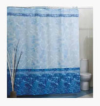 Тканинна шторка для ванної кімнати "Marmer SU" синя Miranda (Міранда), розмір 180х200 см., Туреччина