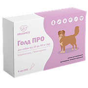 Голд ПРО краплі від глистів, бліх та кліщів для собак вагою від 25 до 40 кг, 1 піпетка