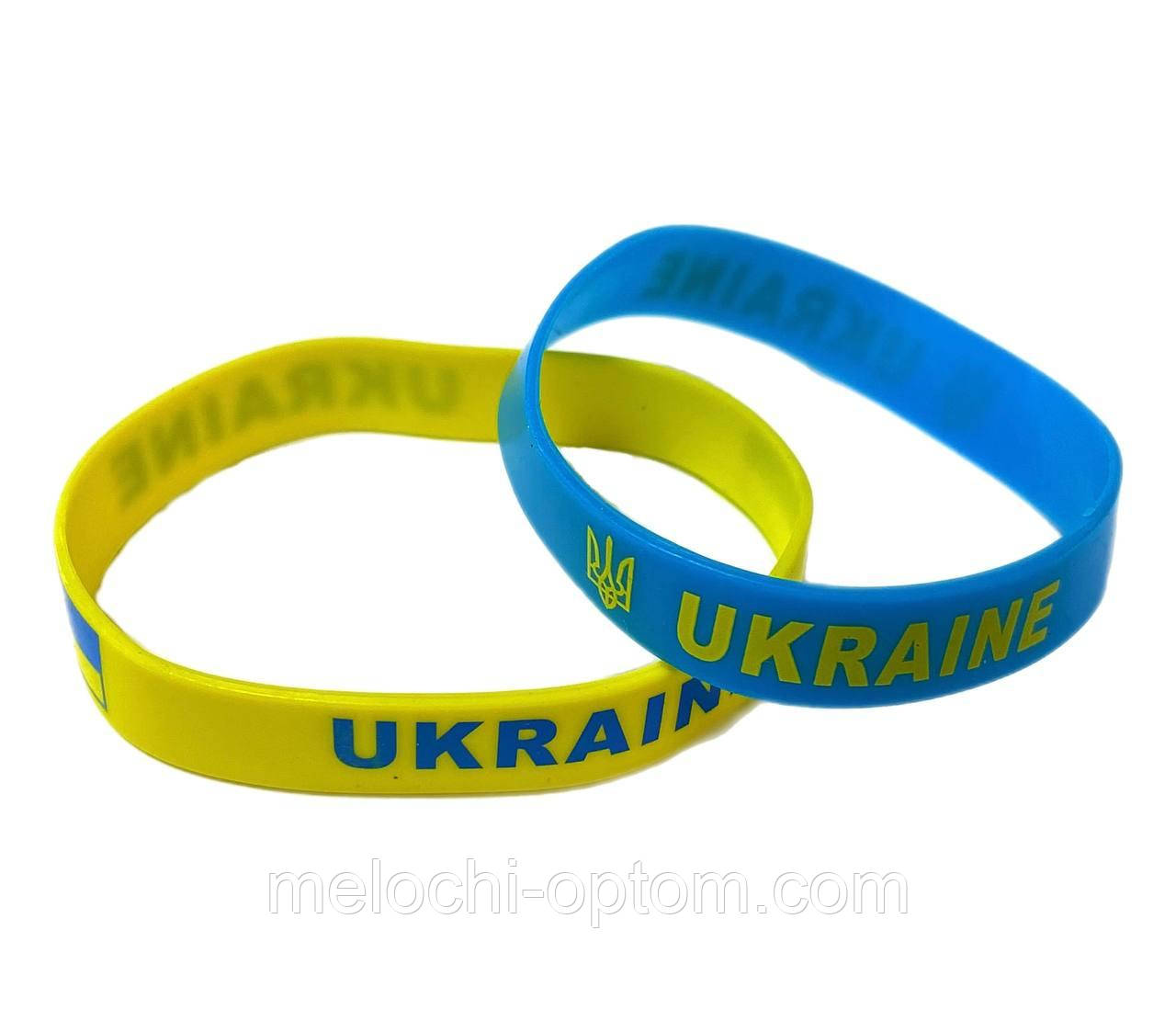 Браслет силіконовий Україна жовто-блакитний 1,5 см