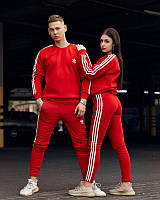 Унисекс Парный Спортивный Костюм Adidas Красный Адидас Для Парня И Девушки Цена За Два Комплекта Salex Унісекс