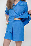 Сорочка + шорти, льон, колір джинс, розмір мл.хл.2хл.3хл, фото 2