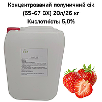 Концентрированный клубничный сок (65-67 ВХ) канистра 20л/26 кг