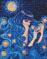 Алмазная мозаика Идейка Звездная красавица с голограммными стразами (АВ) ©pollypop92 (AMO7551) 40 х 50 см (На