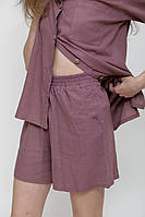 Сорочка + шорти, льон, колір коричневий розмір M, л,хл, 2хл