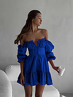 Легкое нежное Летнее Платье со шнуровочкой как корсет Ткань: коттон Размер 42-46, 48-52