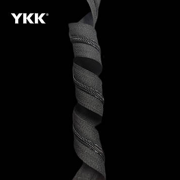 Спіральна блискавка ykk 5 чорна рулонна на відріз без бігунка