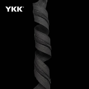 Спіральна блискавка ykk 8 чорна рулонна на відріз без бігунка