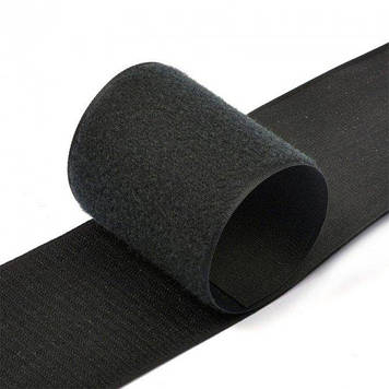 Липучка контактна  150 мм колір чорний стрічка-гачки та стрічка-петлі комплект з відповідною частиною loop/hook