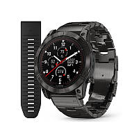 Смарт-часы Garmin Fenix 7X Pro - Sapphire Solar Edition - темно-серый титан DLC Carbon с титановым браслетом