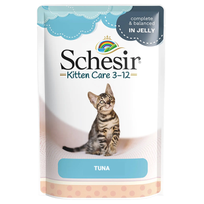 Вологий корм для кошенят Schesir (Шезір) Kitten Care Tuna з тунцем шматочки в желе 85 г