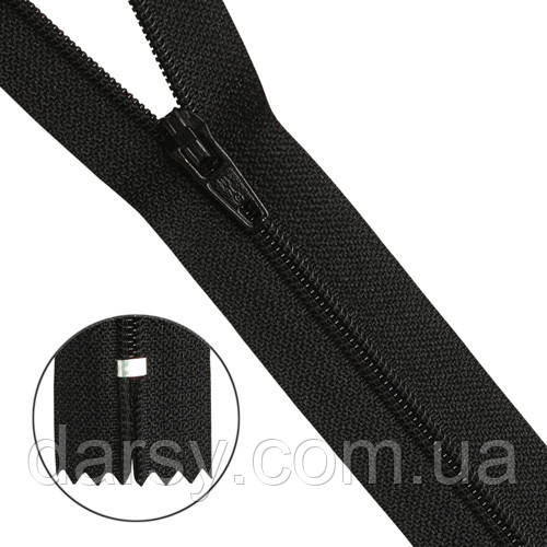 Блискавка брючна спіральна нероз'ємна Т4 18 см нейлон колір Чорний, фото 1