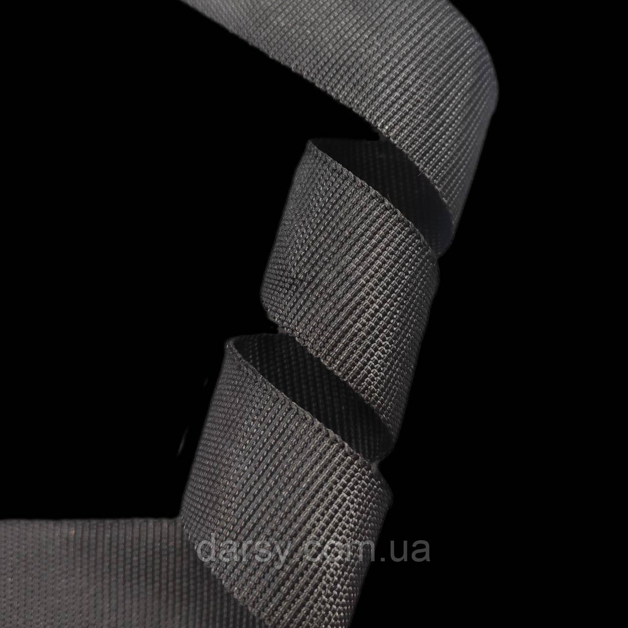 Стрічка окантовна (обшивка) 23 мм репсове плетіння поліпропіленові кольору чорний, фото 1