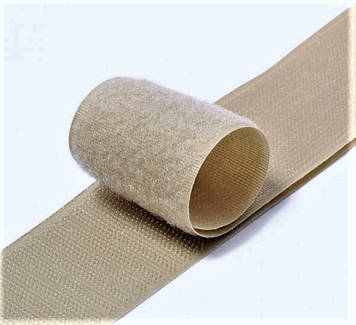 Липучка контактна 50 мм колір ТАН стрічка-гачки та стрічка-петлі комплект з відповідною частиною loop/hook