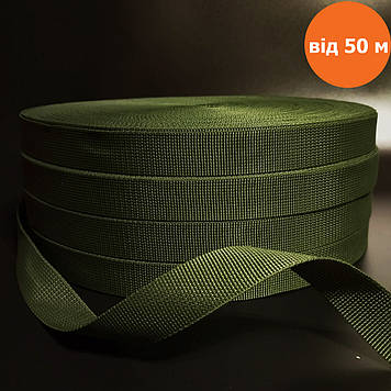 Стропа Стрічка ремінна поліамід 25мм олива  катушка 50 м