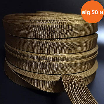 Стропа стрічка ремінна поліамід 25 мм койот катушка 50 метрів