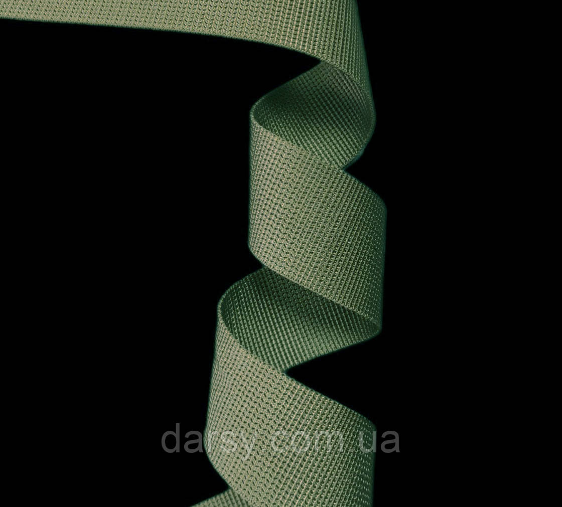 Стрічка ремінна поліпропіленова (стропа) хакі щільна люкс 40 мм, фото 1