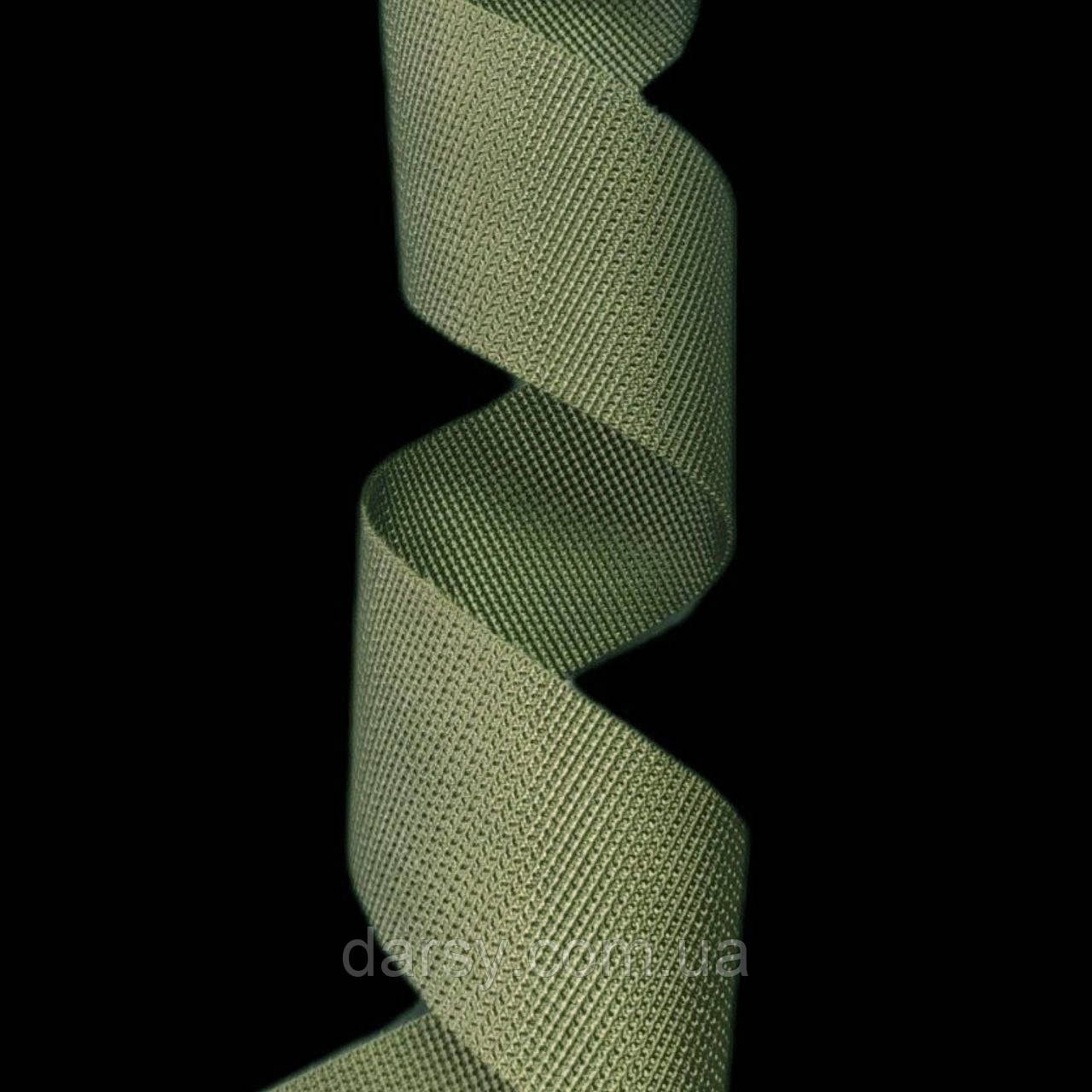 Стрічка ремінна поліпропіленова (стропа) хакі щільна люкс 50 мм, фото 1